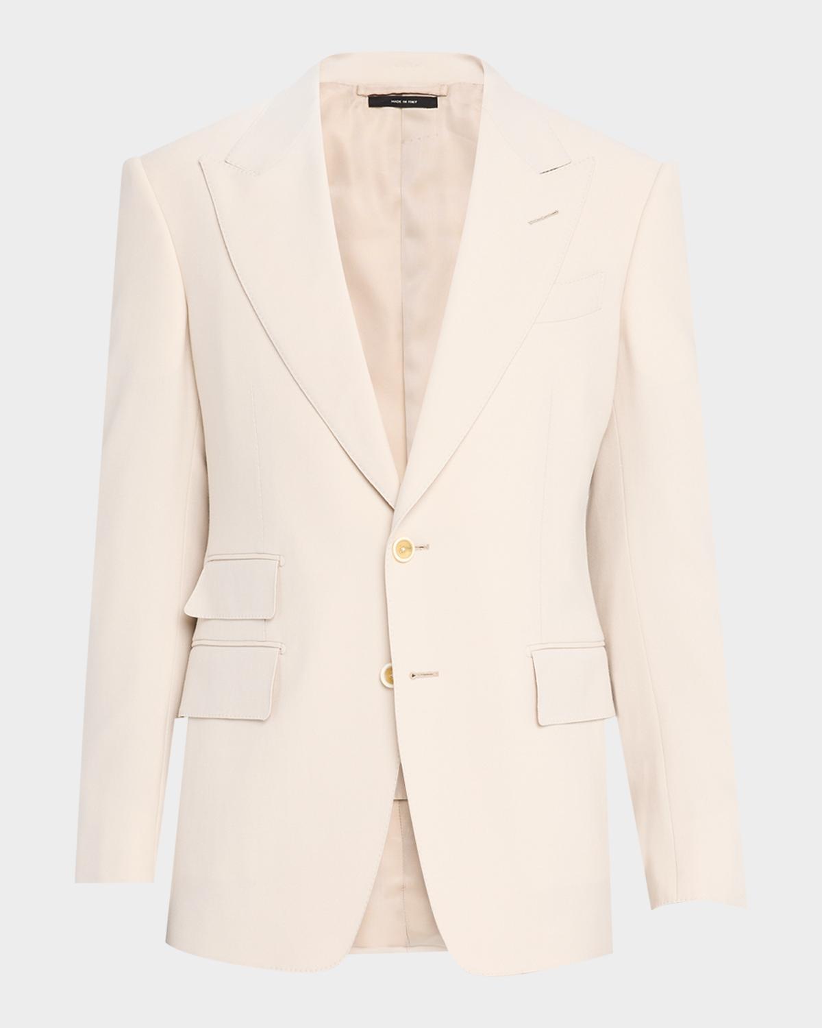 Wool/Cashmere-Blend Single-Breasted Blazer