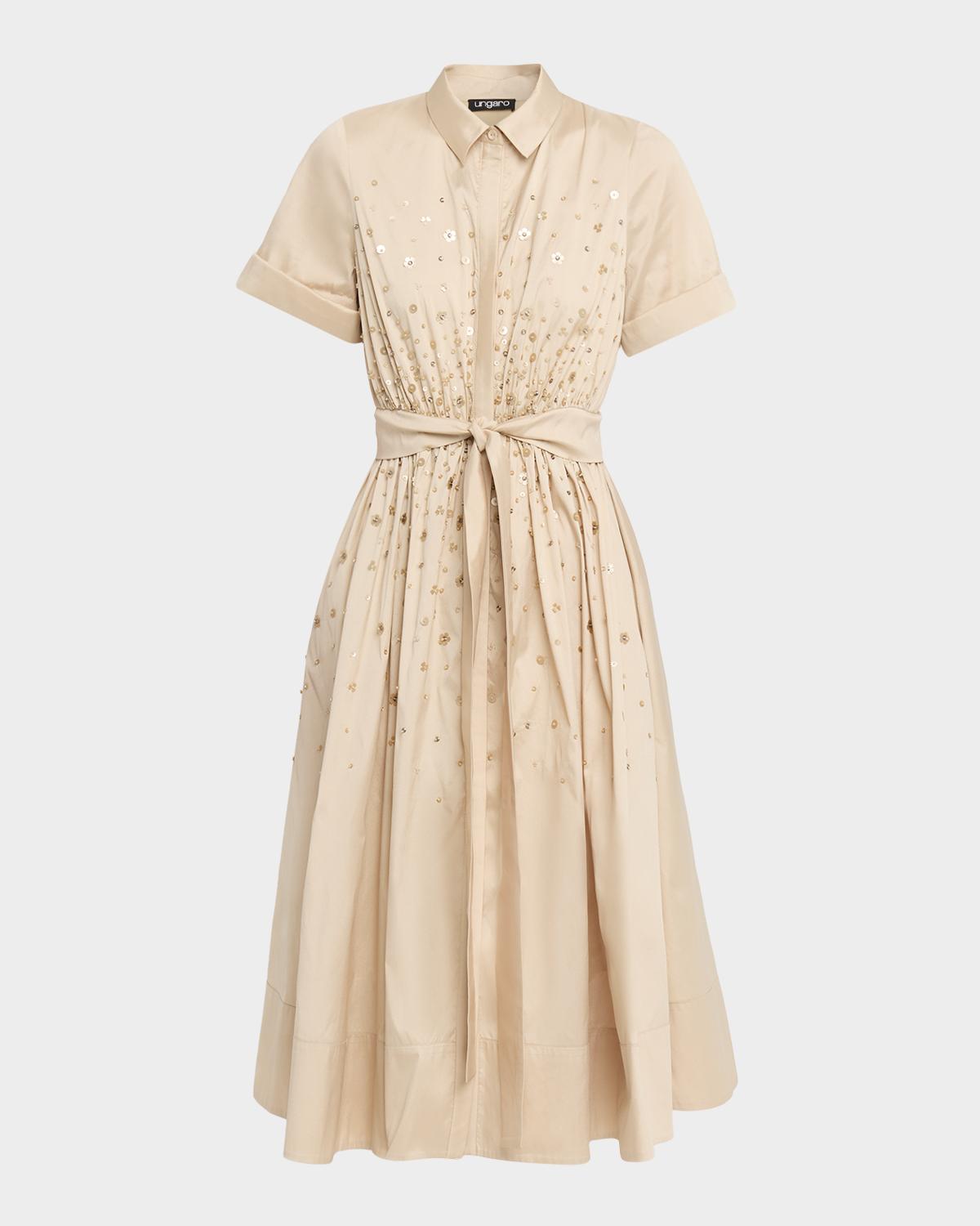 Ungaro Kace Sequin-Embellished Midi Shirtdress