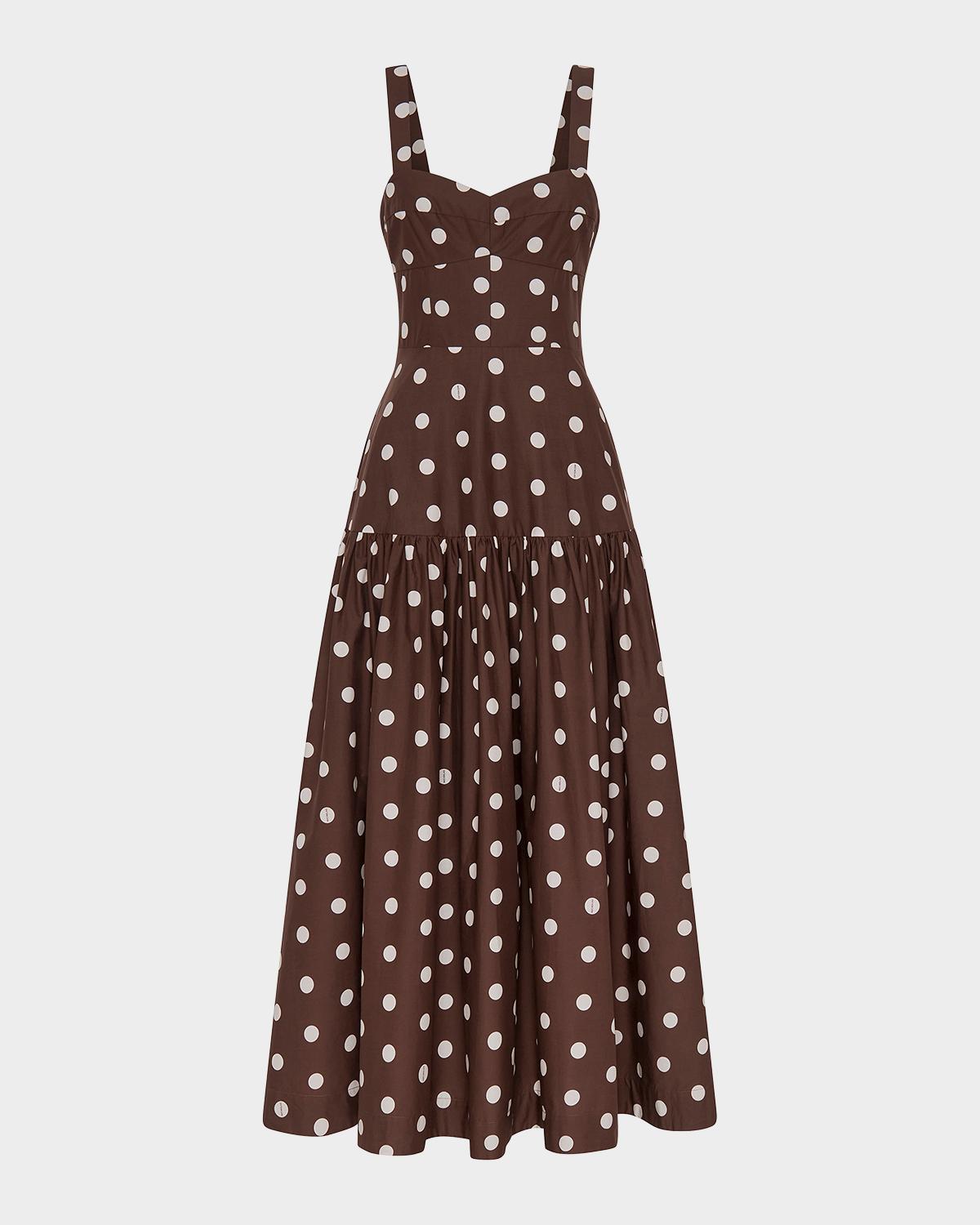 NICHOLAS Valeria Flounce Sweetheart Midi Dress