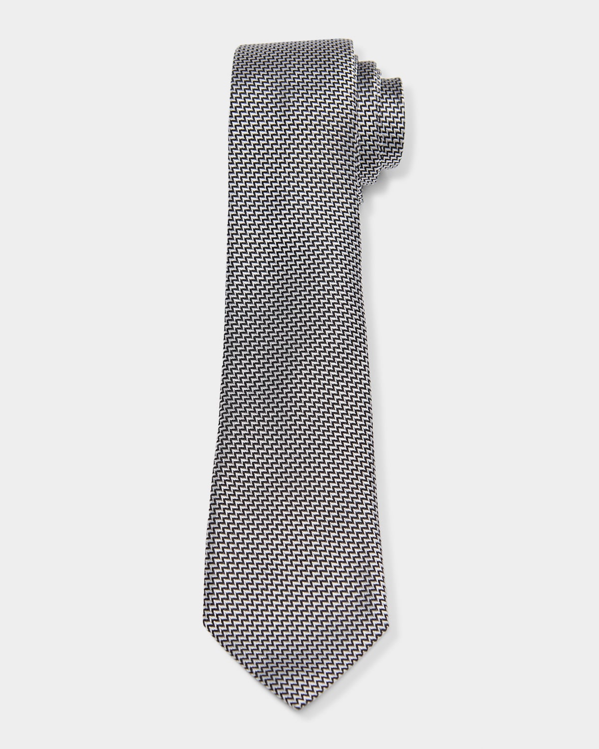 TOM FORD Men 's Micro-Zigzag Silk Tie