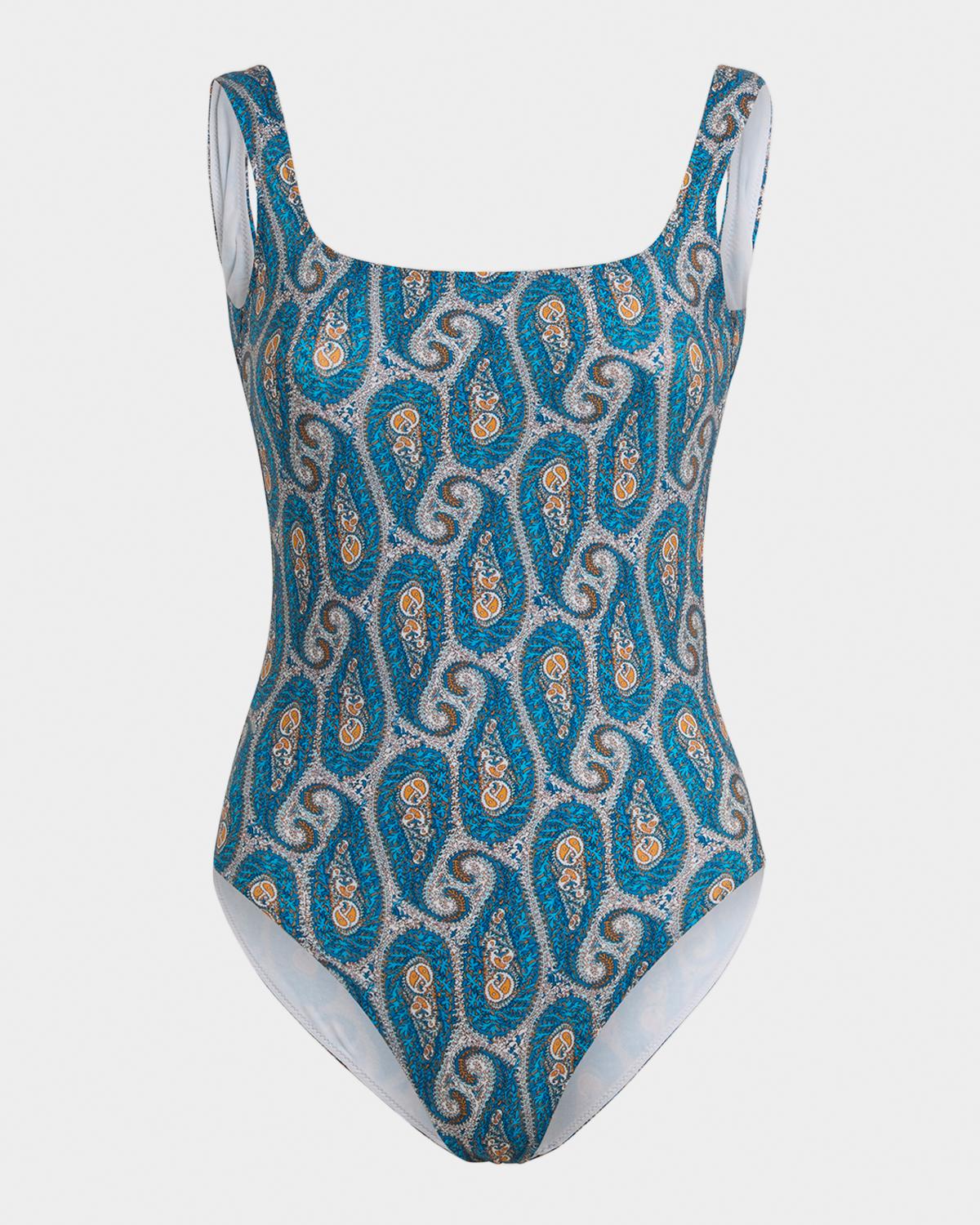 Etro Paisley Backless One-Piece Swimsuit