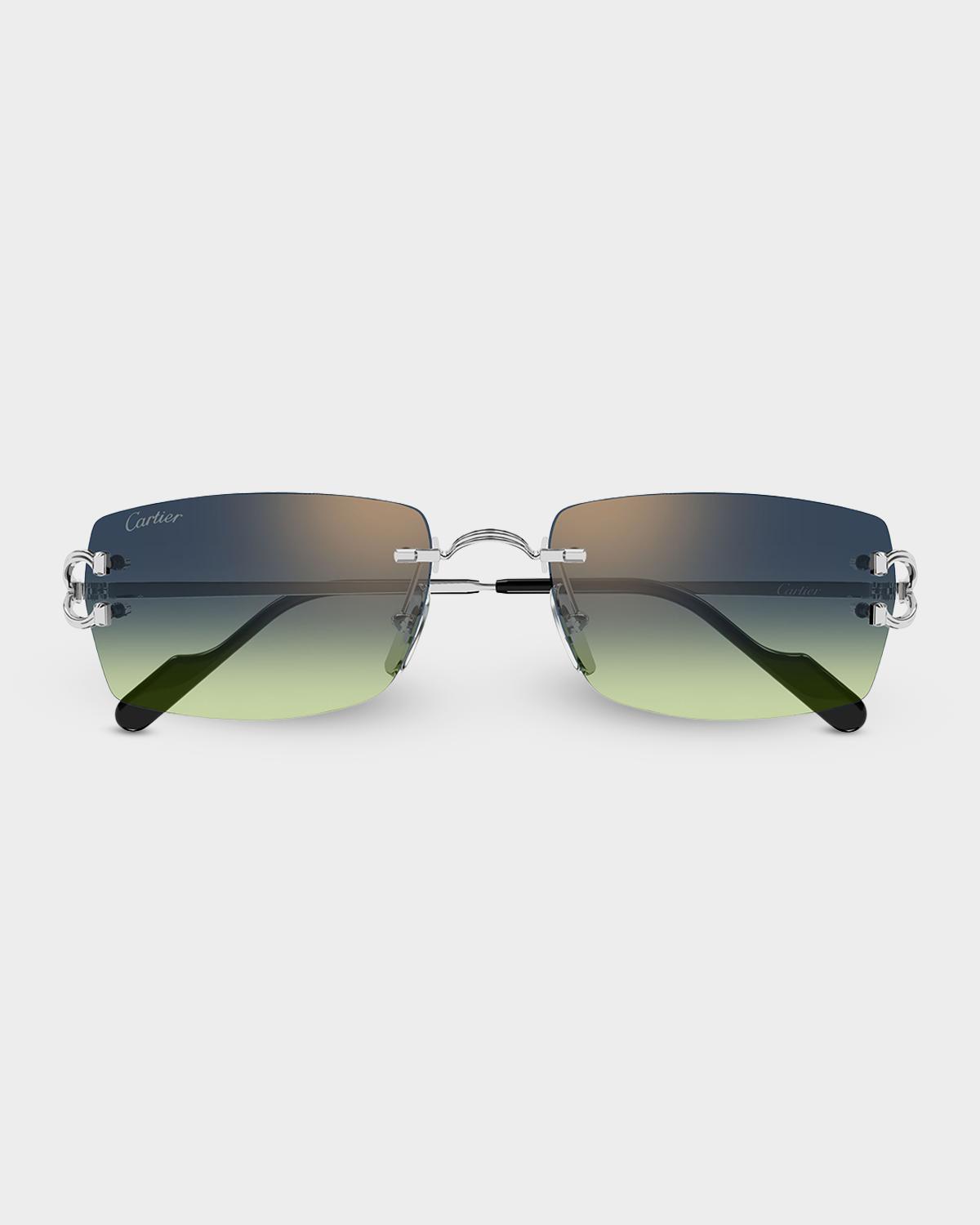 Cartier Men's CT0550S-008 Metal Rectangle Sunglasses