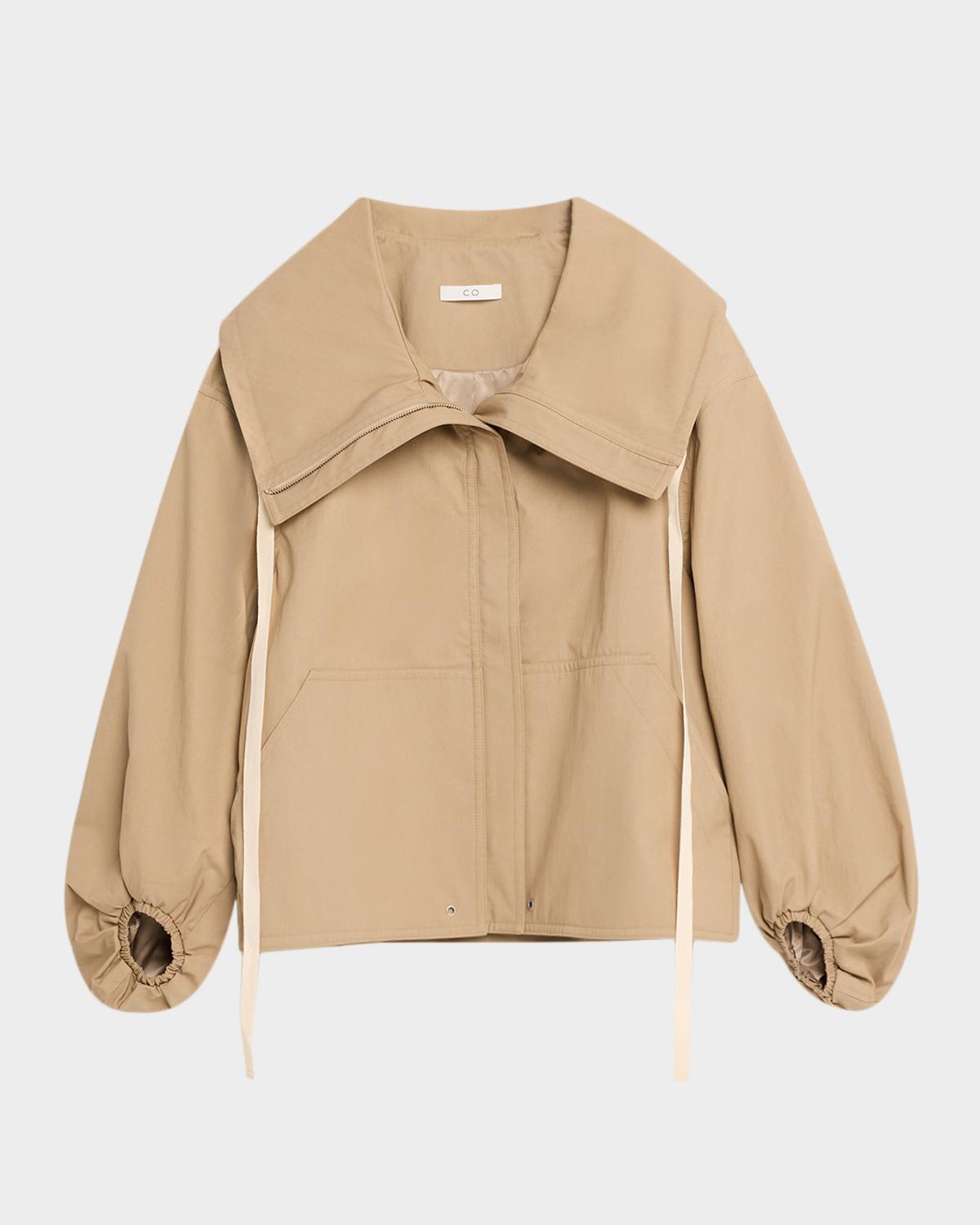 Co Rolled Collar Cotton Twill Oversized Jacket