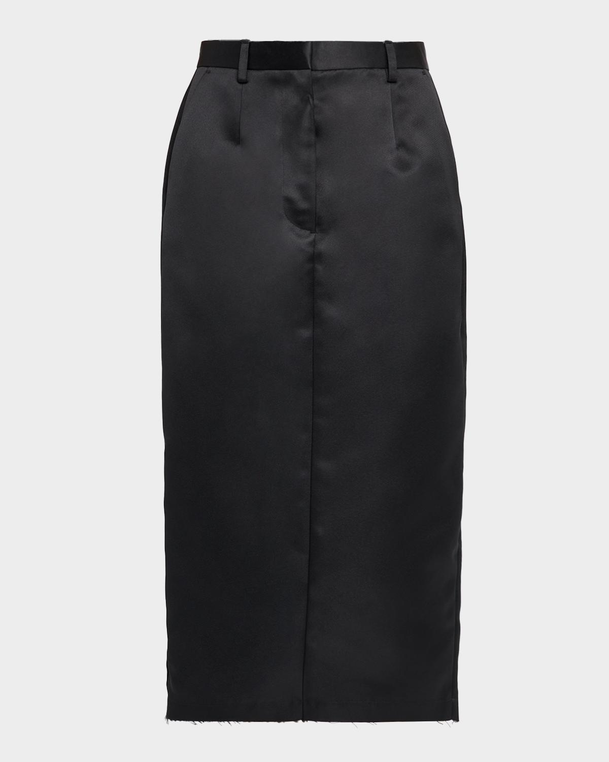 Co Tailored Duchess Satin Midi Pencil Skirt