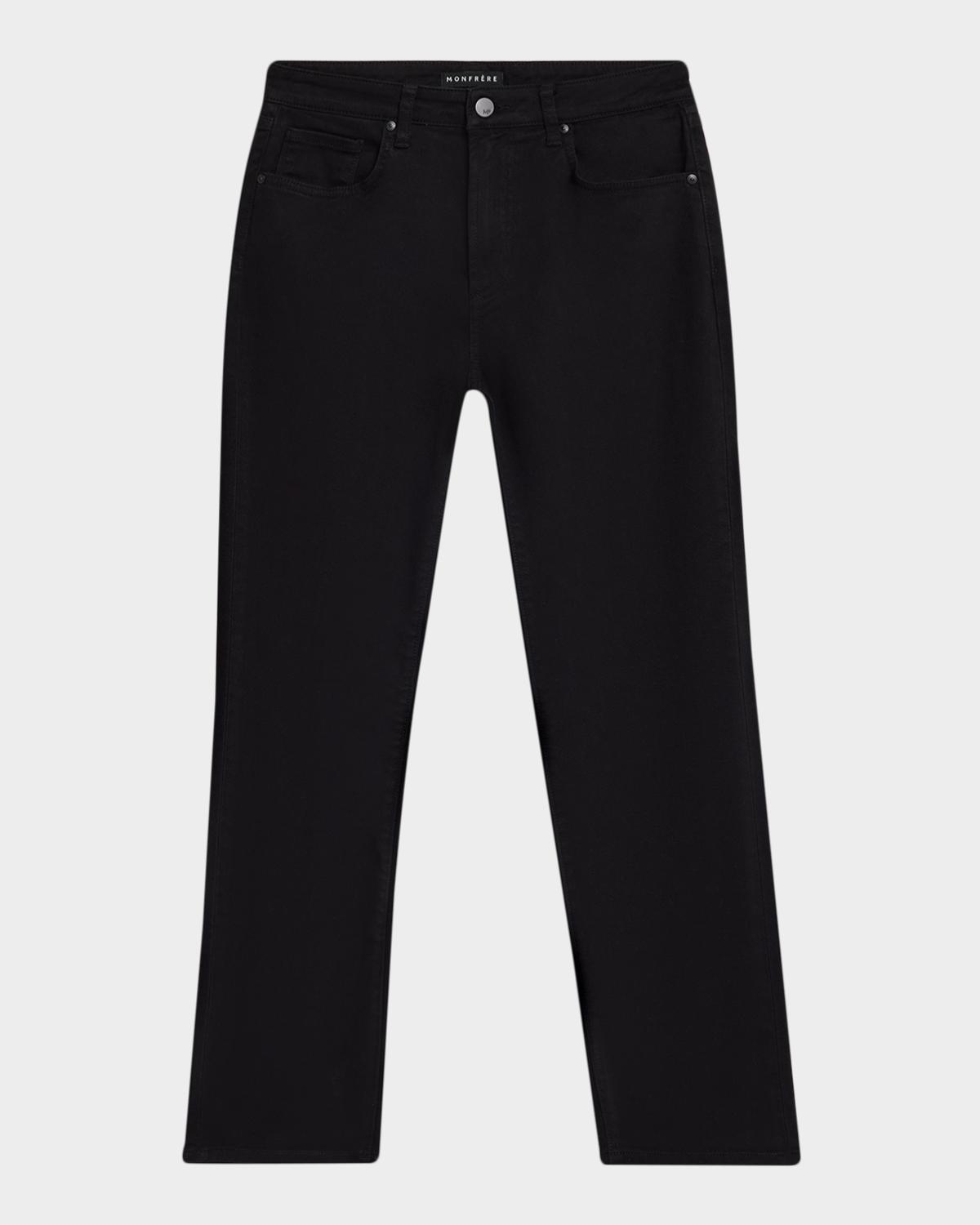 MONFRÈRE Men's Caine Noire Black Denim Straight-Leg Jeans