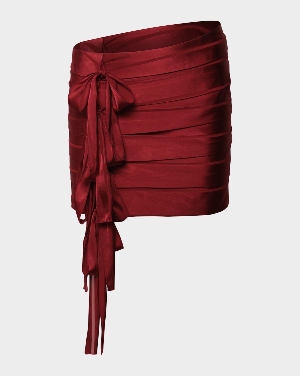 Et Ochs Reed Draped Bow Mini Skirt