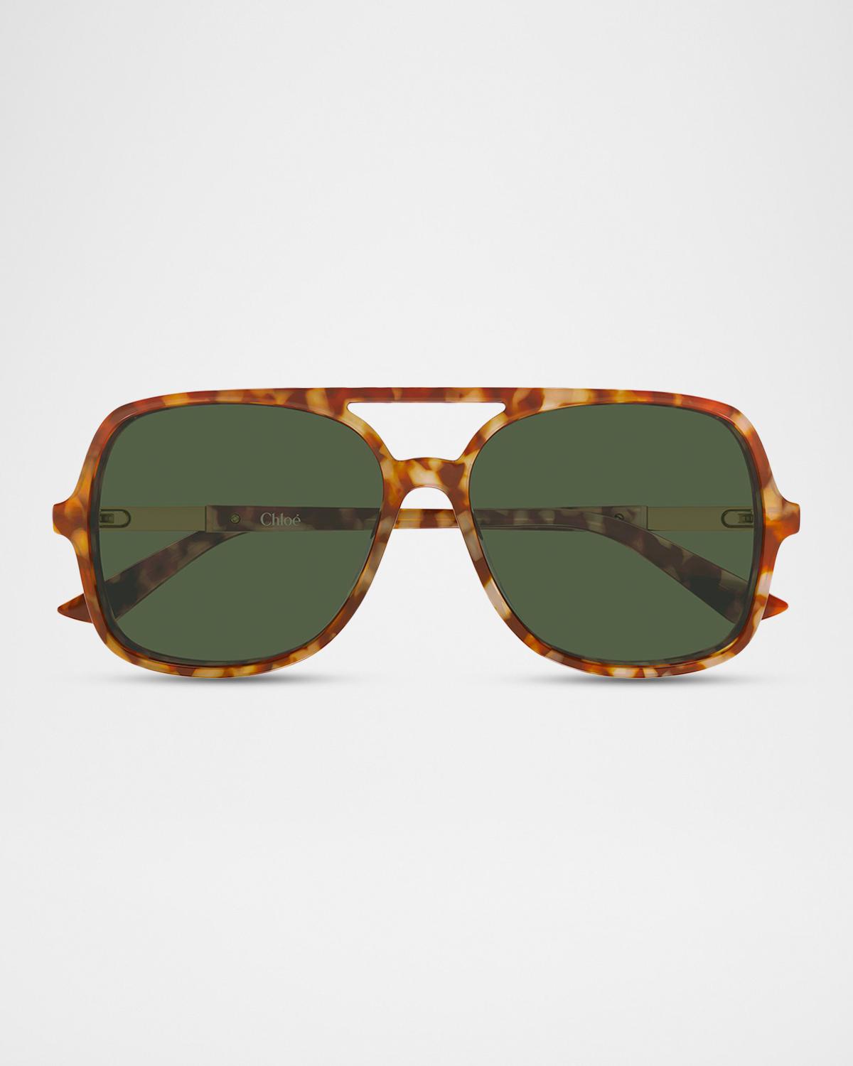 Chloe 57mm Acetate Aviator Sunglasses