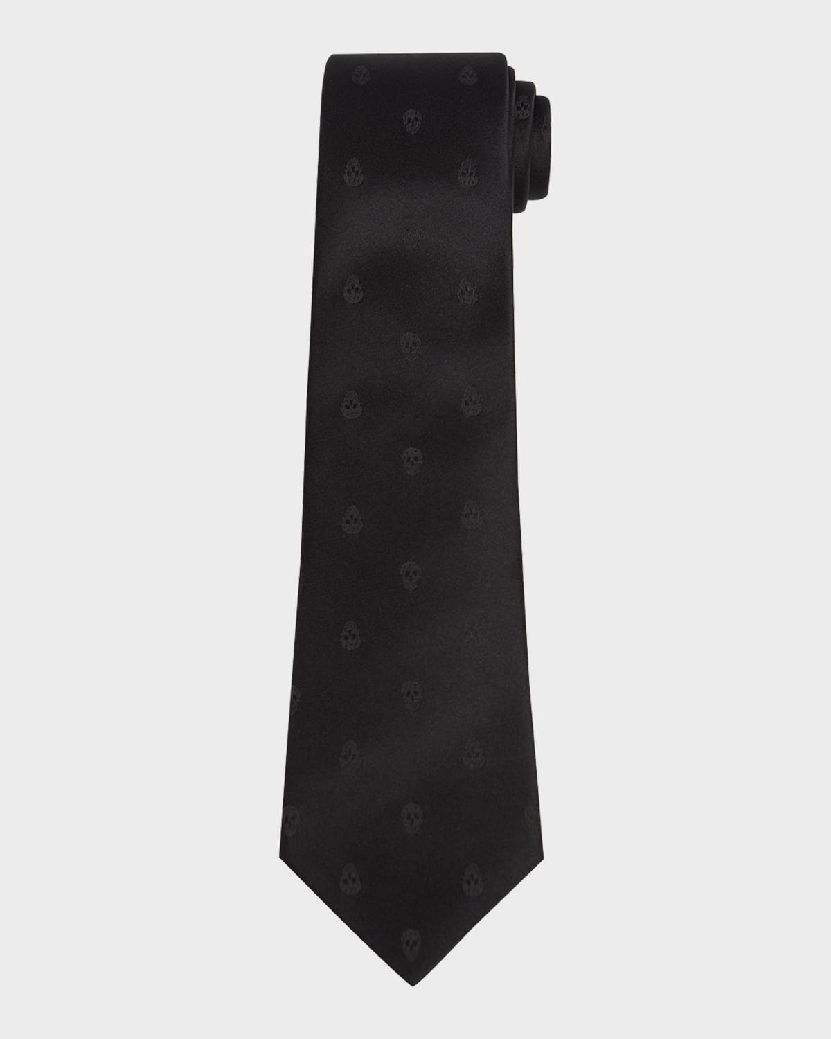 McQueen Men 's Satin Skull Jacquard Tie | Thumbnail 4