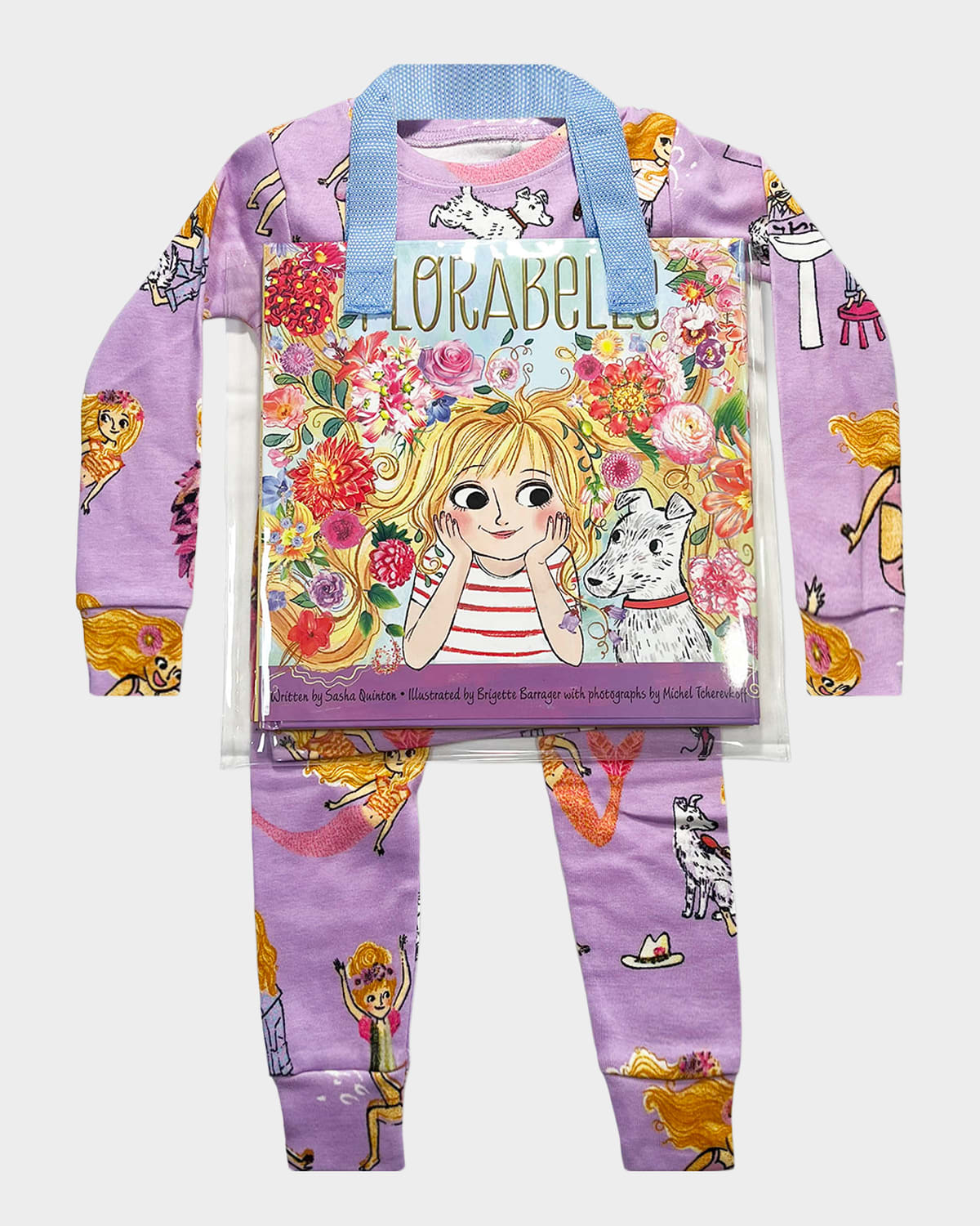 Books To Bed Girl 's "Florabelle" Pajama & Book Set with Hanger, Size 2-10