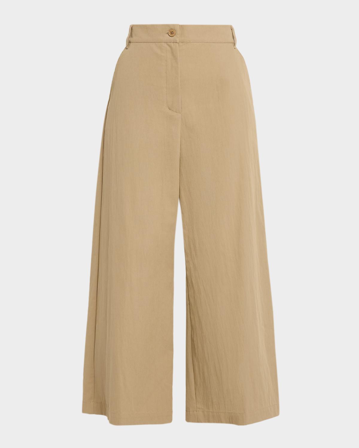 Weekend Max Mara Cropped Wide-Leg Gabardine Pants