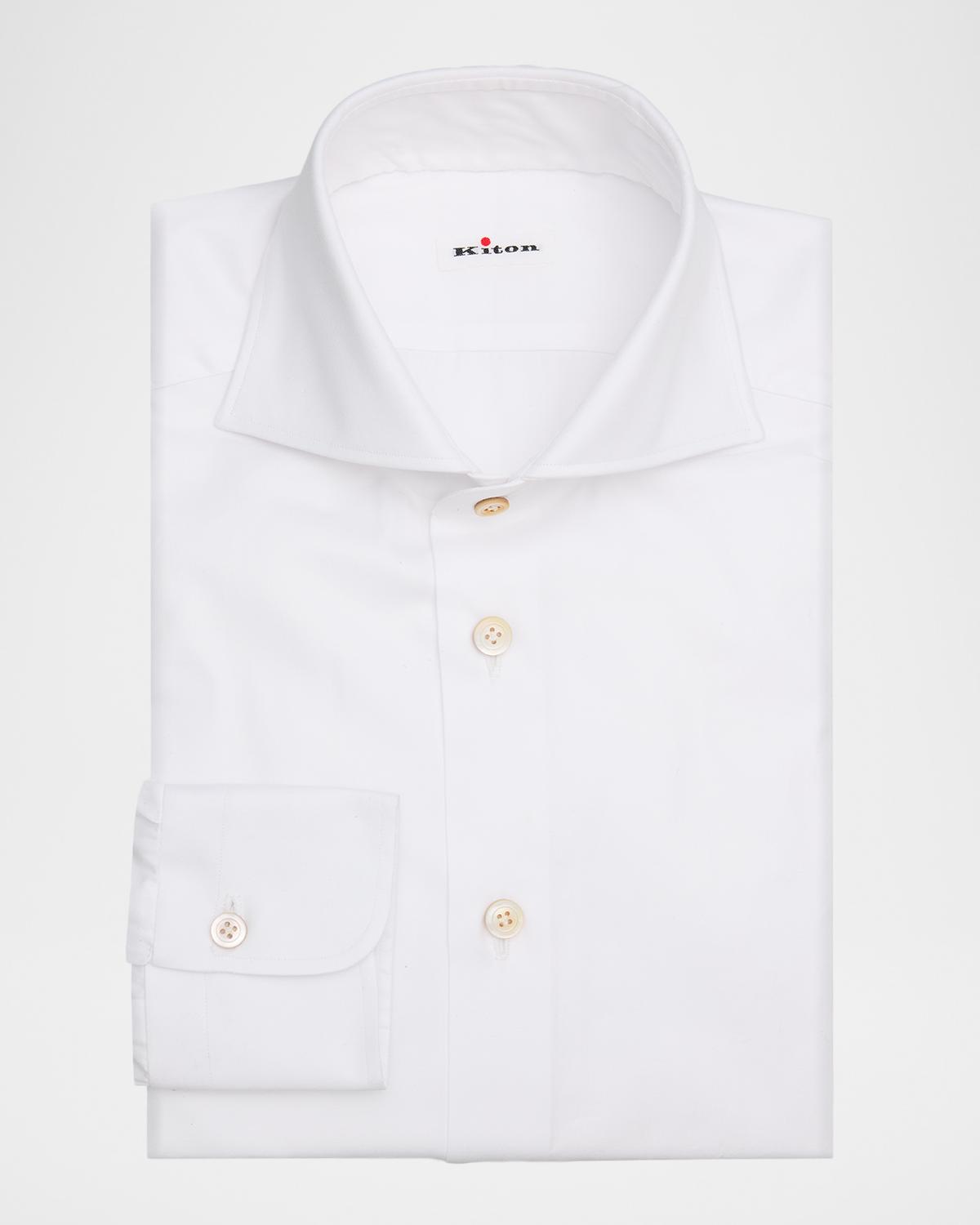 Kiton Men's Solid Cotton Classic-Fit Dress Shirt