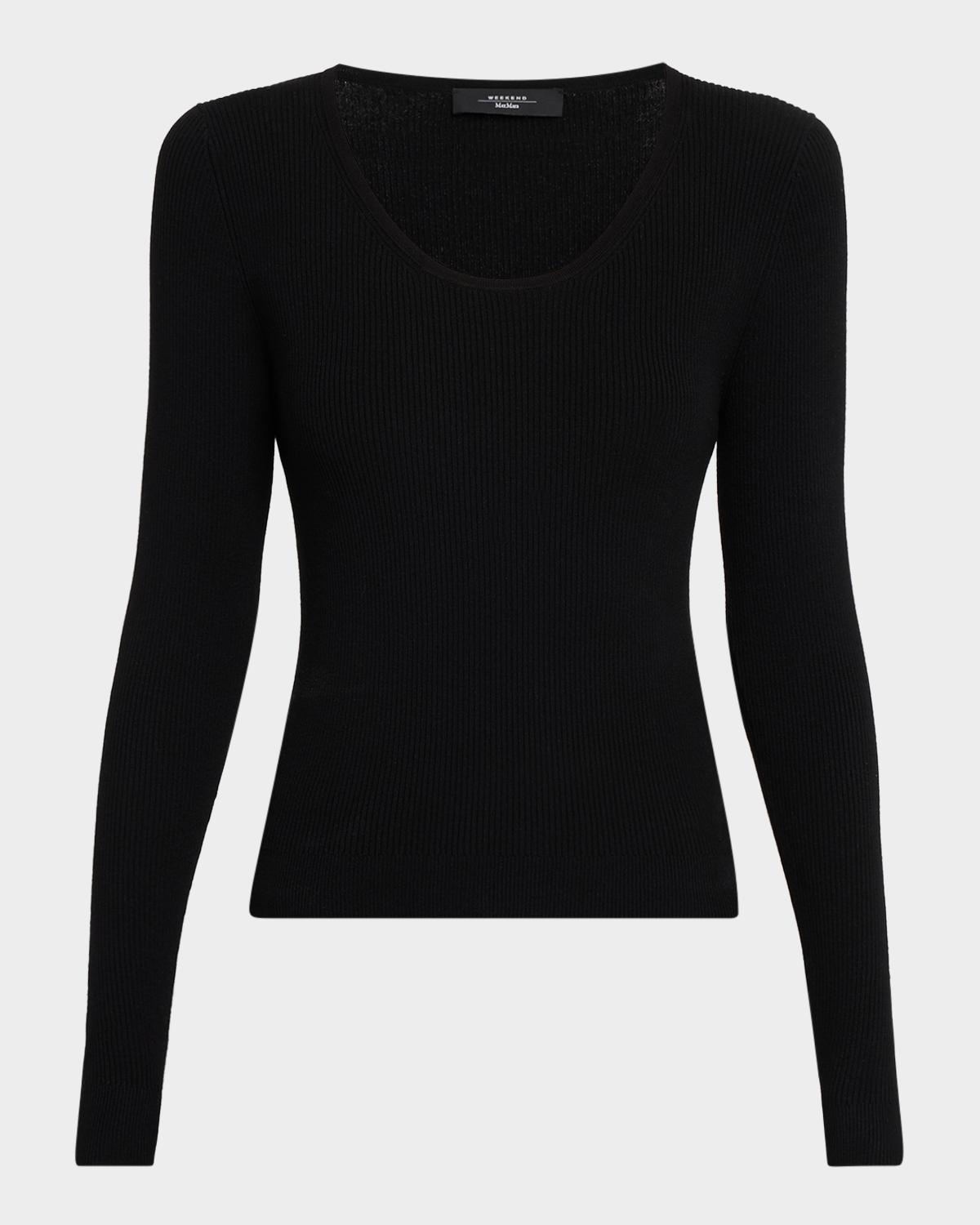 Weekend Max Mara Scoop-Neck Rib Knit Sweater