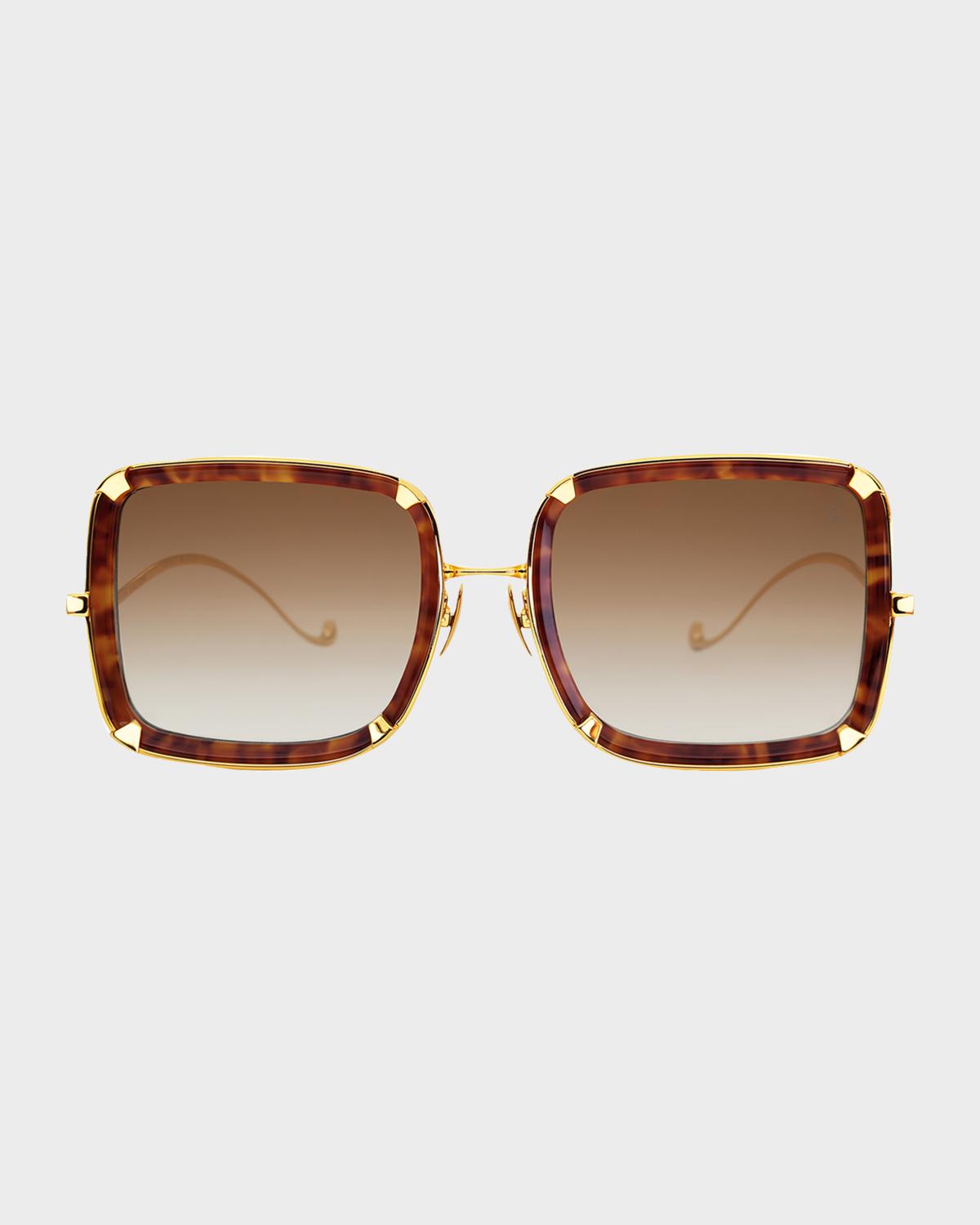 Anna-Karin Karlsson White Moon 24K Gold-Plated & Acetate Square Sunglasses