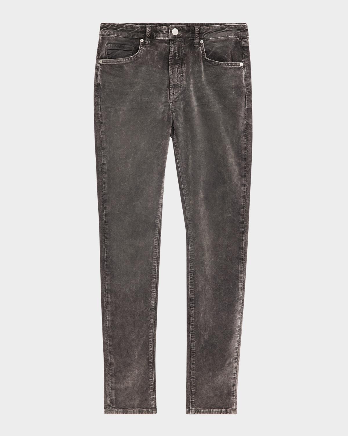 MONFRÈRE Men's Greyson Vintage-Wash Velvet Skinny-Leg Jeans