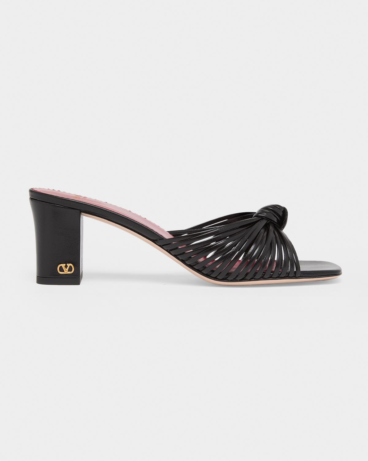60mm Anne Knotted Leather Mules