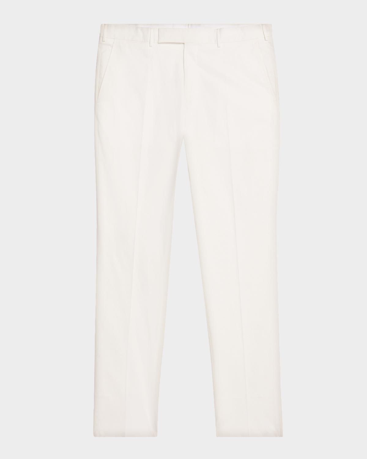 ZEGNA Men's Premium Cotton Straight-Leg Trousers