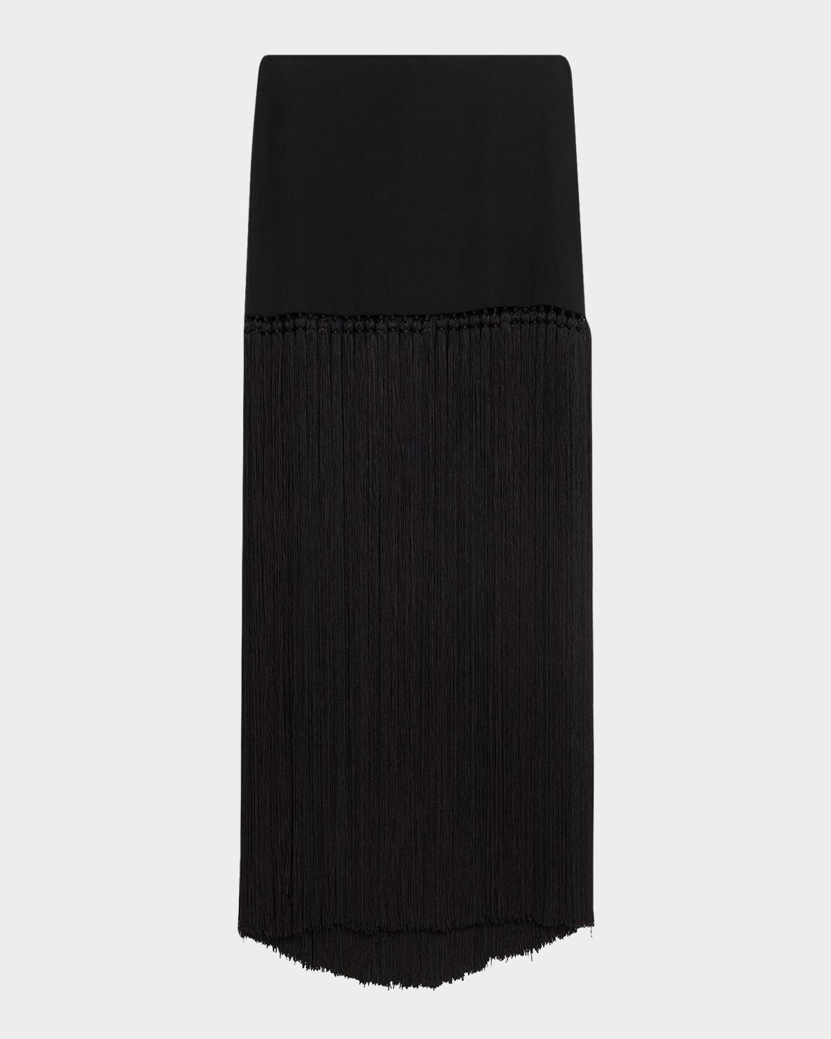 Michael Kors Collection Tassel Wool Gabardine Maxi Skirt