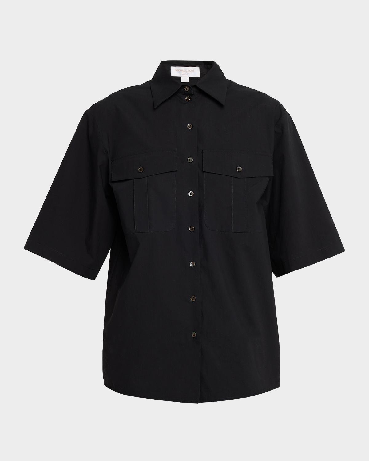 Michael Kors Collection Button-Down Cotton Safari Shirt