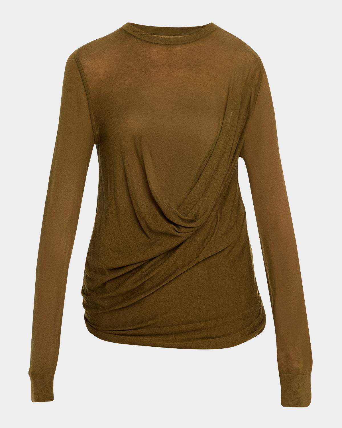 Michael Kors Collection Draped Wool-Cashmere Top