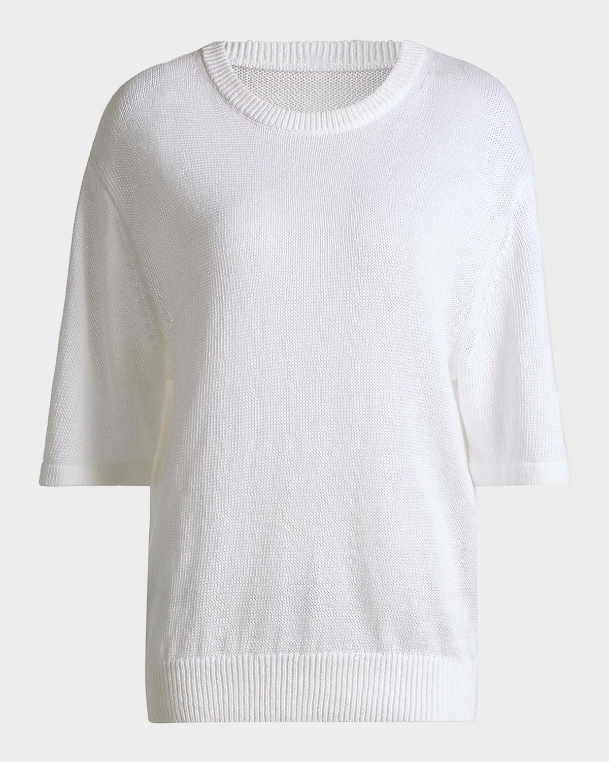 Michael Kors Collection Crewneck Linen-Cotton Knit Sweater