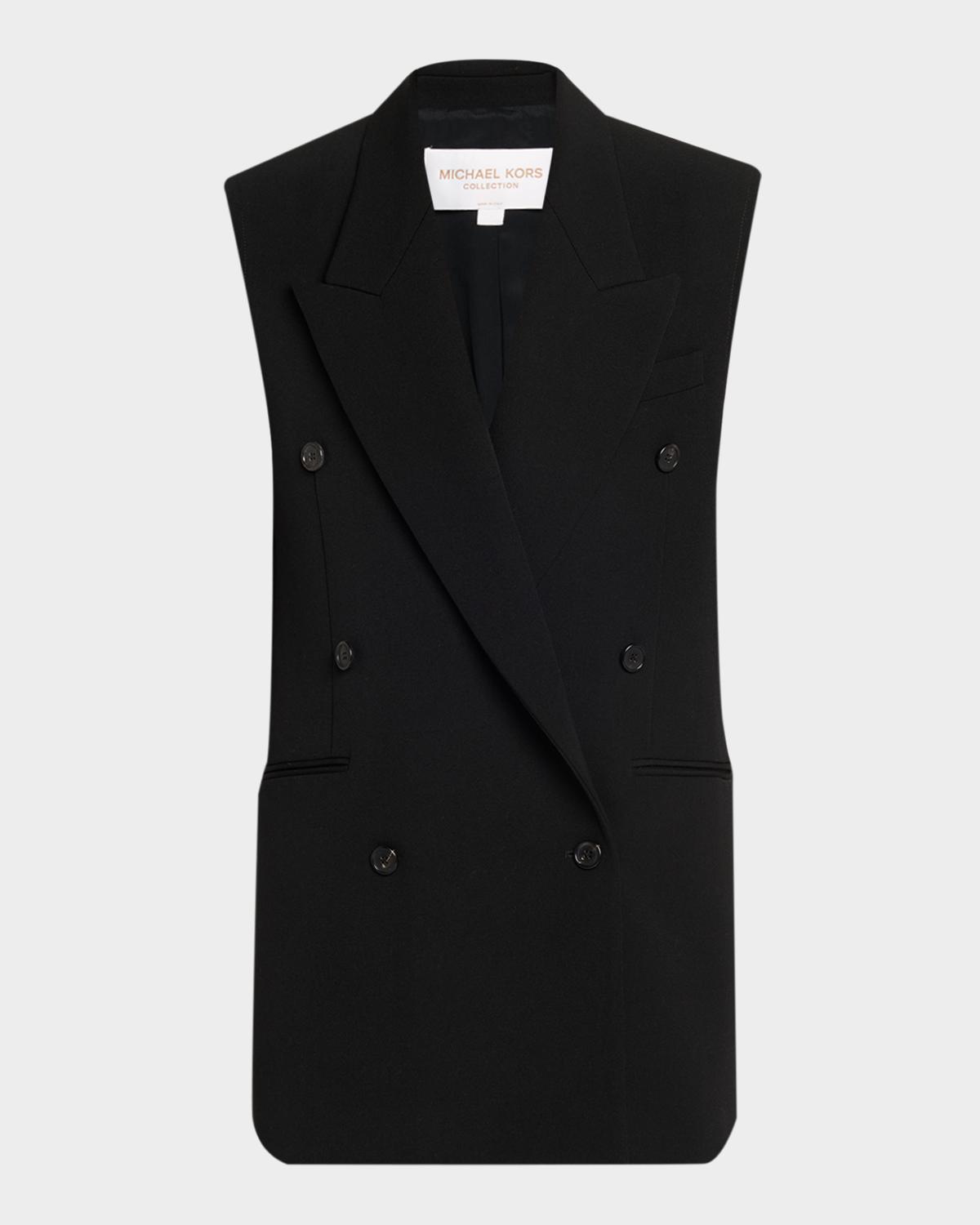 Michael Kors Collection Double-Breasted Wool Gabardine Vest