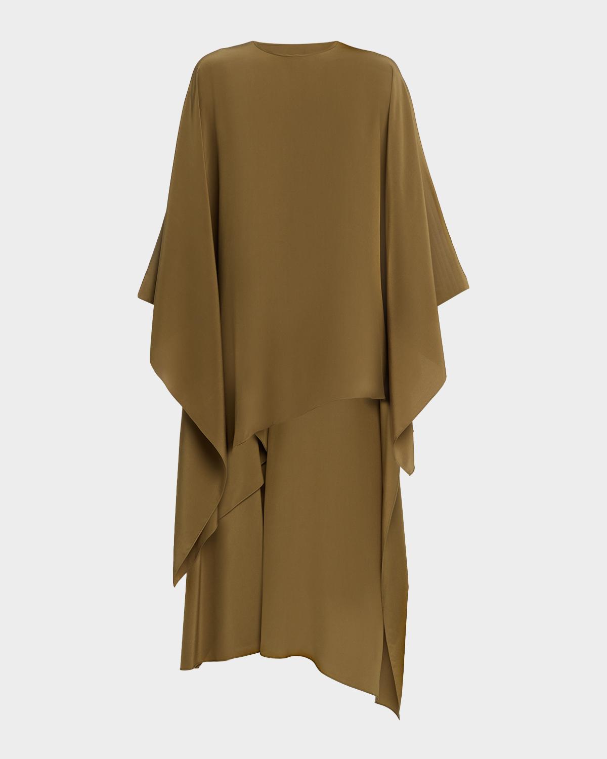 Michael Kors Collection Asymmetric High-Low Silk Dress