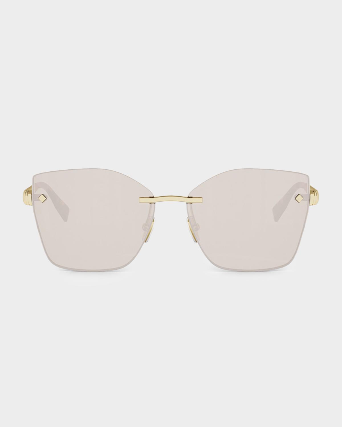 BVLGARI Tubogas 59mm Metal Square Sunglasses
