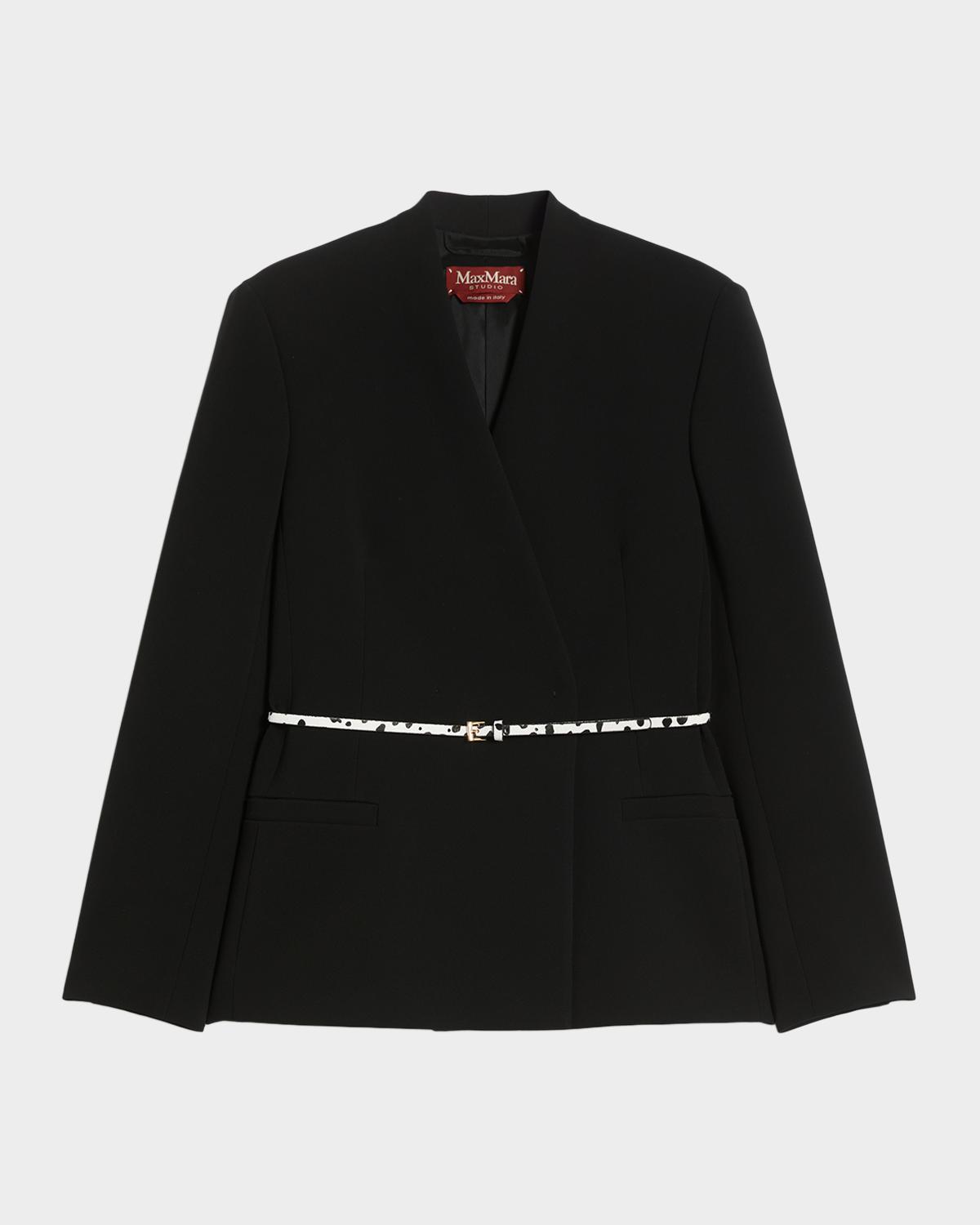 Max Mara Studio Quinoa Belted Wrap-Front Jacket