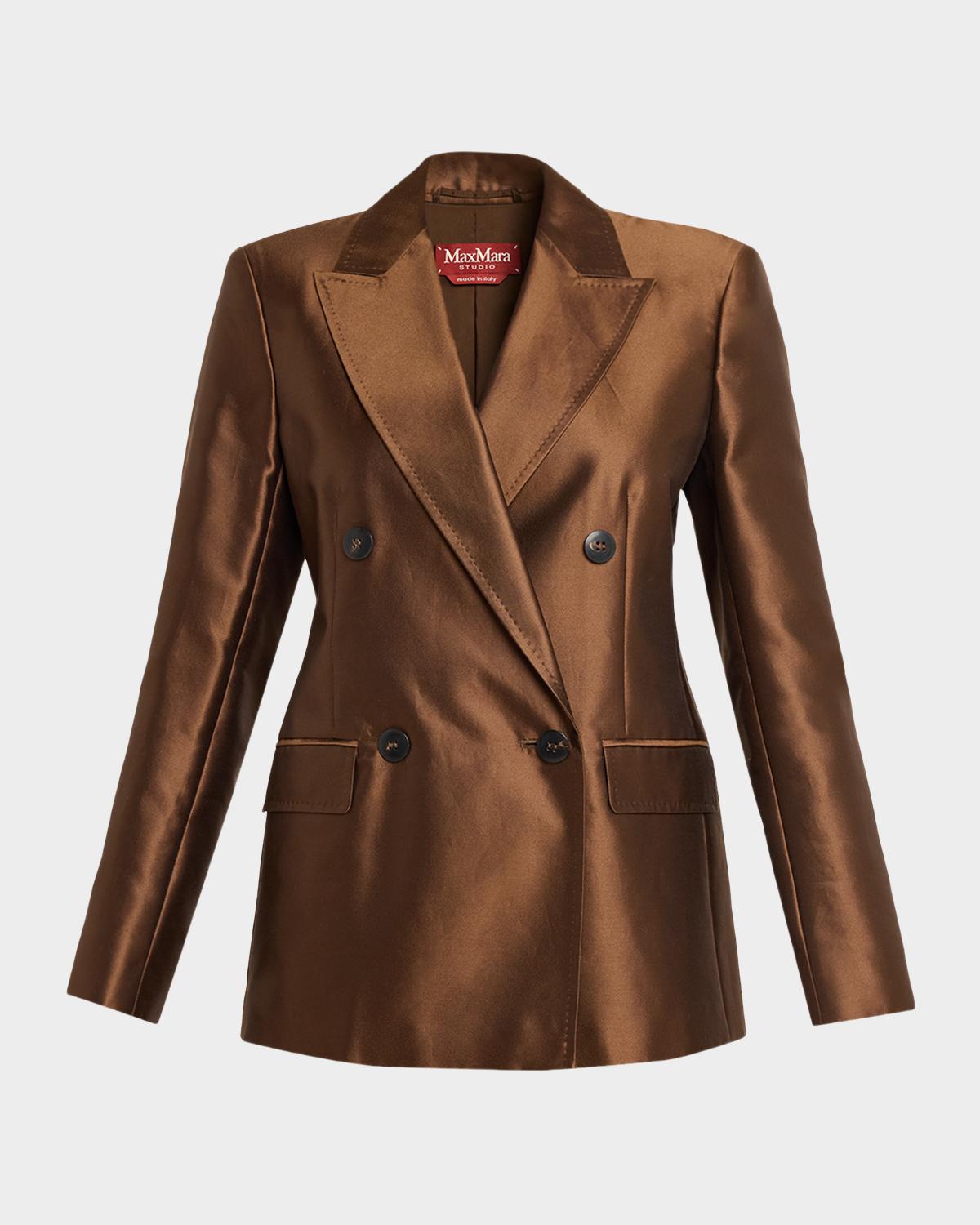 Max Mara Studio Shiny Double-Breasted Blazer