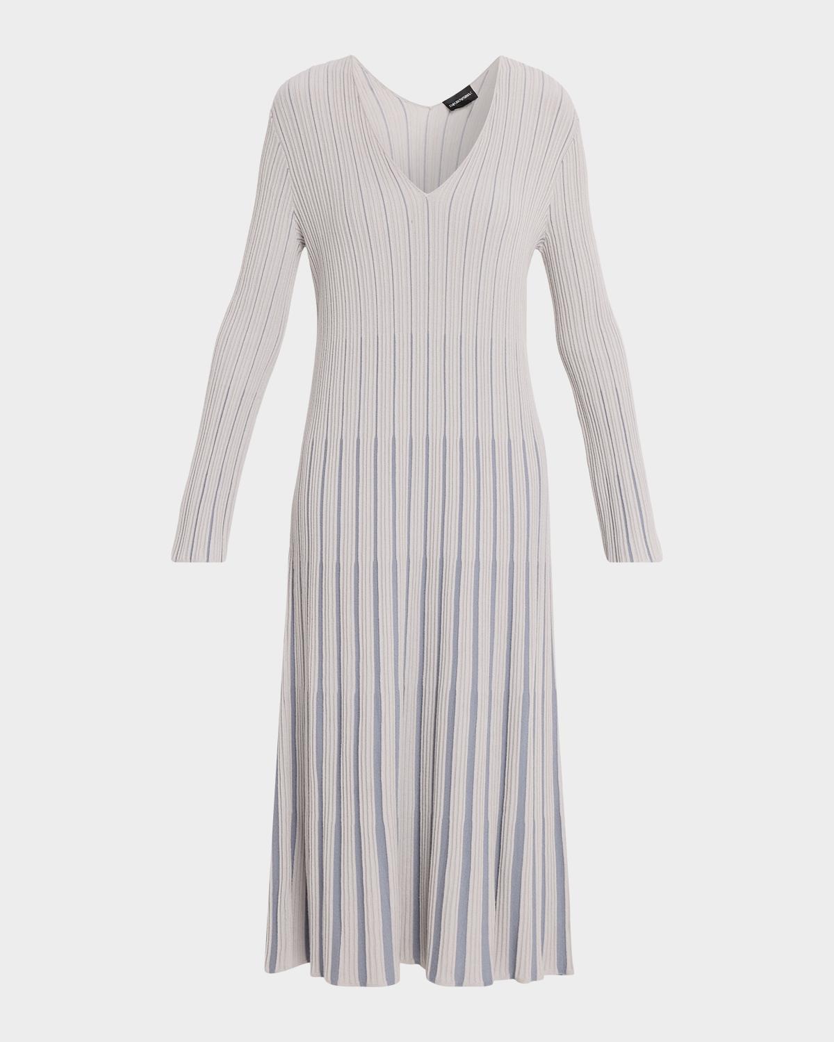 Emporio Armani Long-Sleeve V-Neck Midi Dress