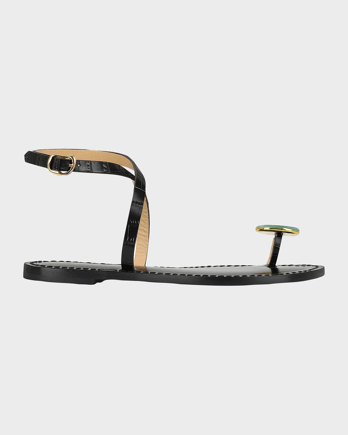 The Kigali Croc-Effect Leather Toe-Ring Sandals