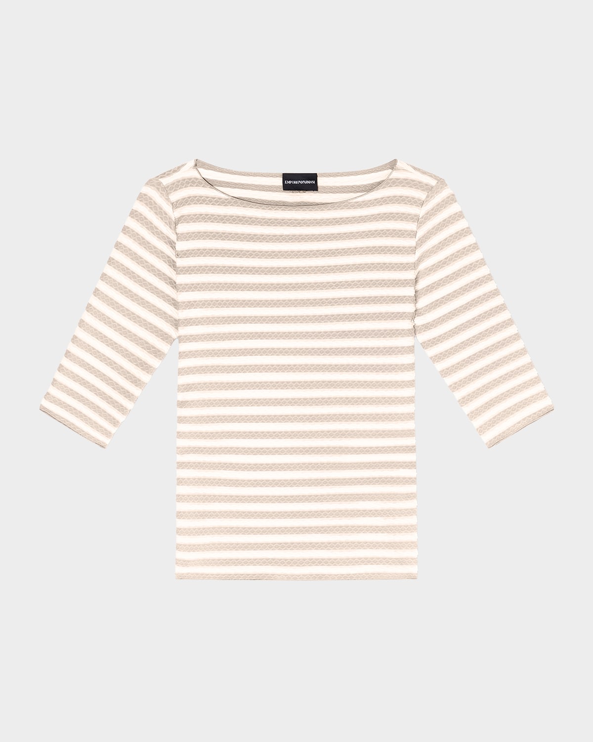 Emporio Armani Stripe Elbow-Sleeve Jersey Tee