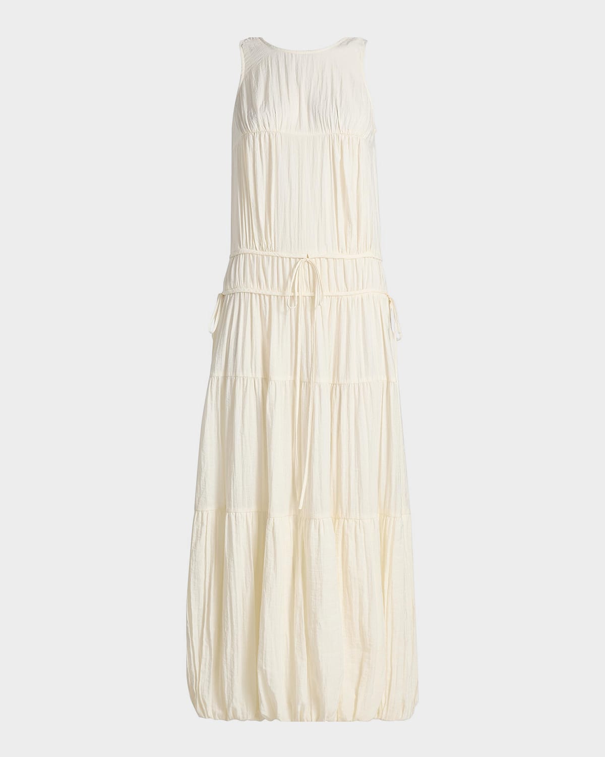 Co Soft Pleated Turn Up Midi Dress In White
