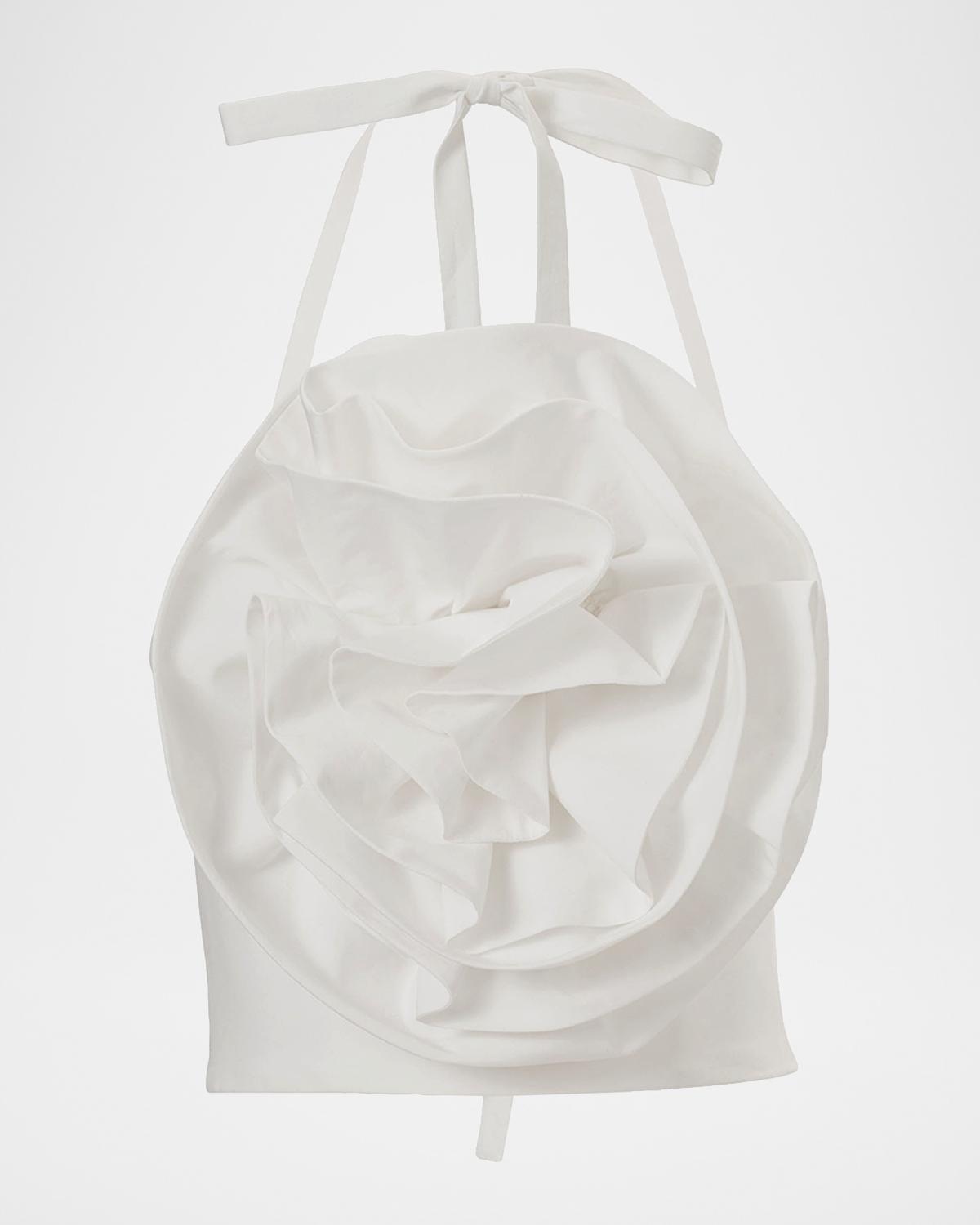 Carolina Herrera Rose Applique Halter Top