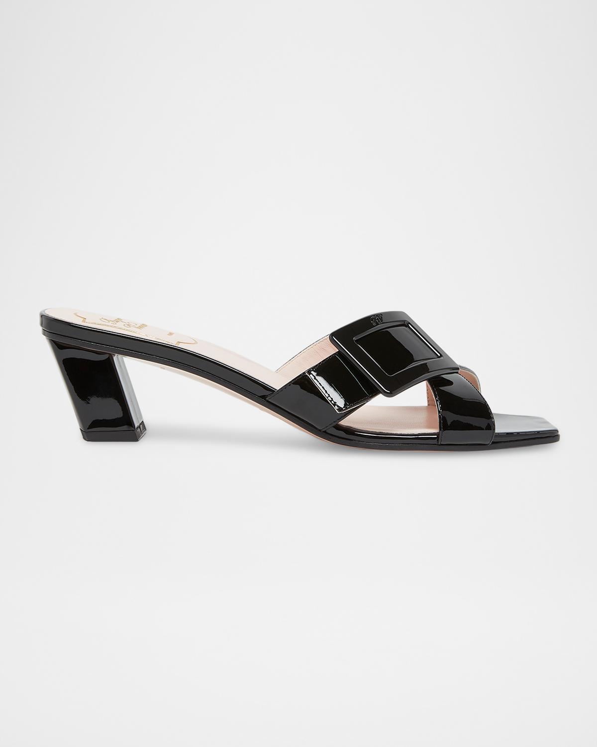Roger Vivier Belle Vivier Cross-Strap Leather Sandals