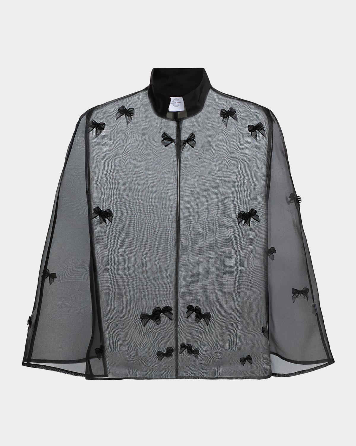 Carolyn Rowan Bow Silk Organza Cape