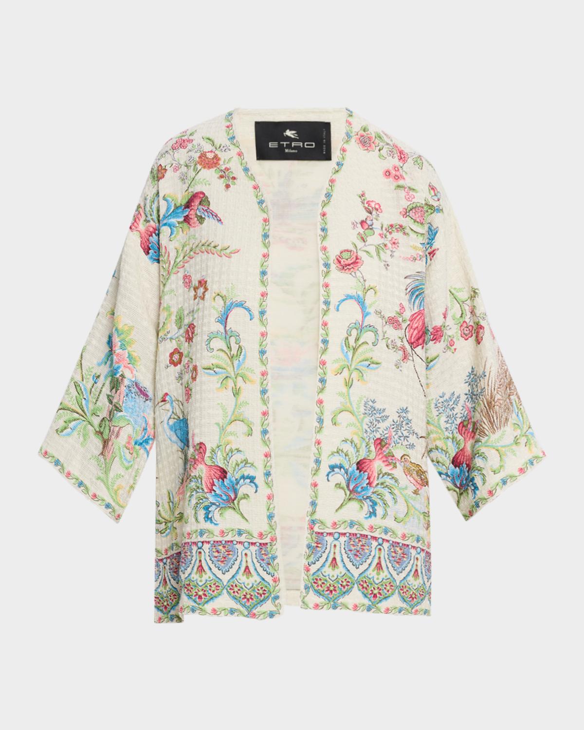 Etro Kesa Paisley Cotton Open Jacket