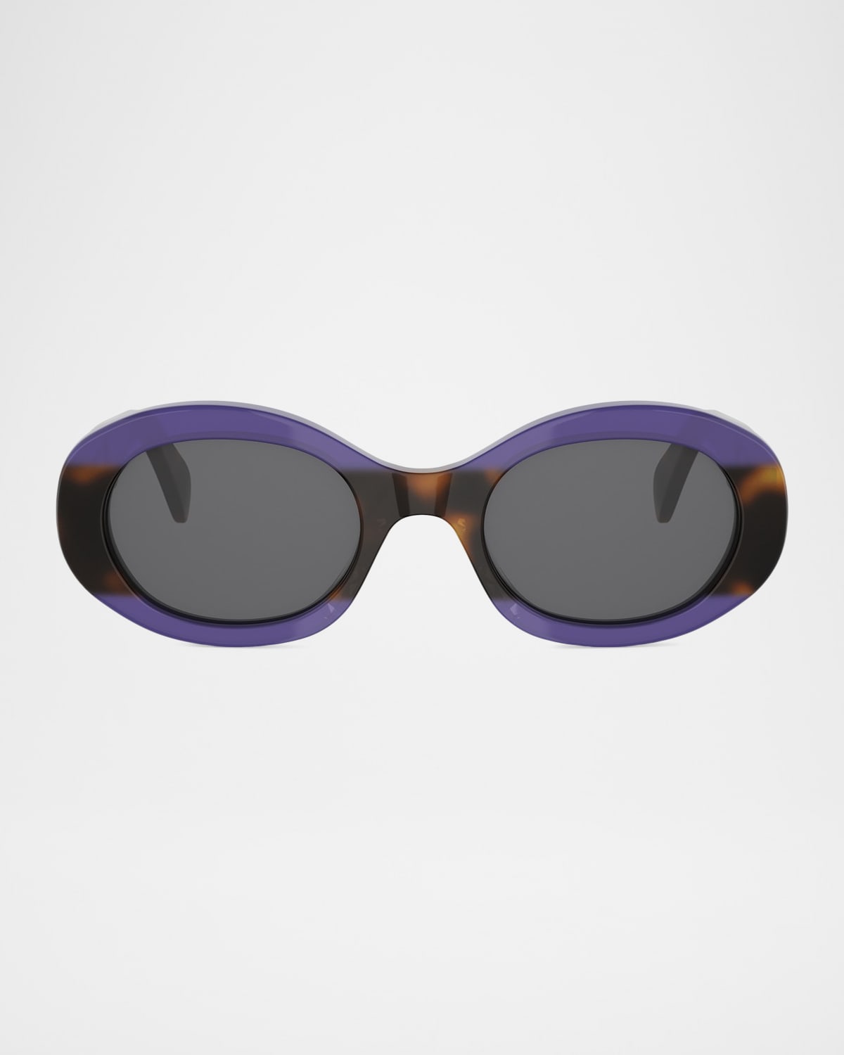Celine Triomphe Oval-frame Acetate Sunglasses In Purple