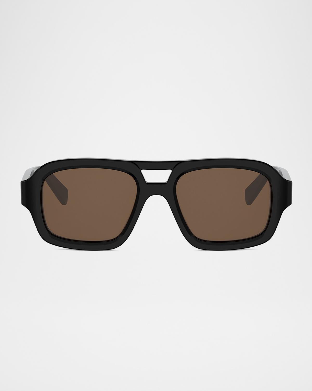 CELINE Men's 3 Dots Acetate Aviator Sunglasses