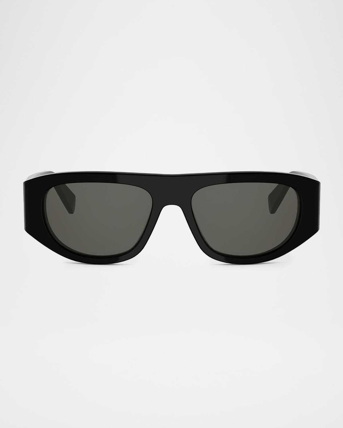 CELINE Men's Triomphe Rectangular Acetate Sunglasses