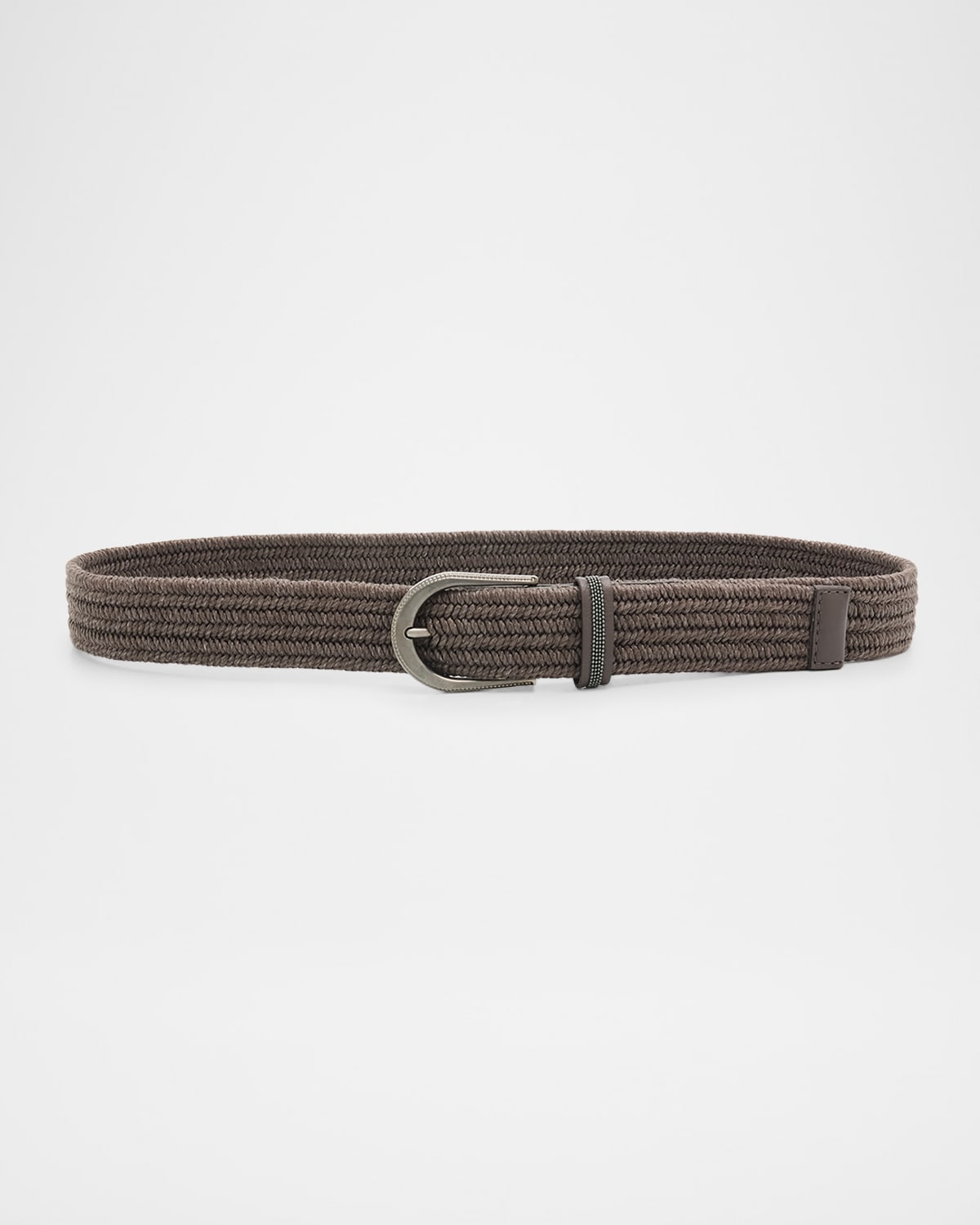 Brunello Cucinelli Braided Belt with Shiny Loop