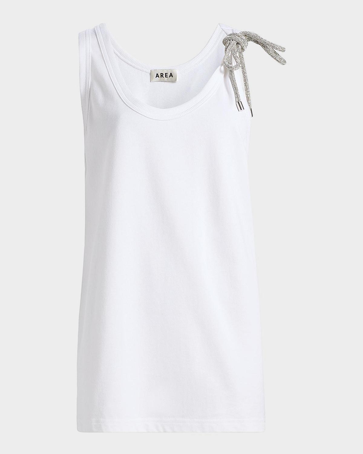 AREA Crystal Knot Oversized Tank Top