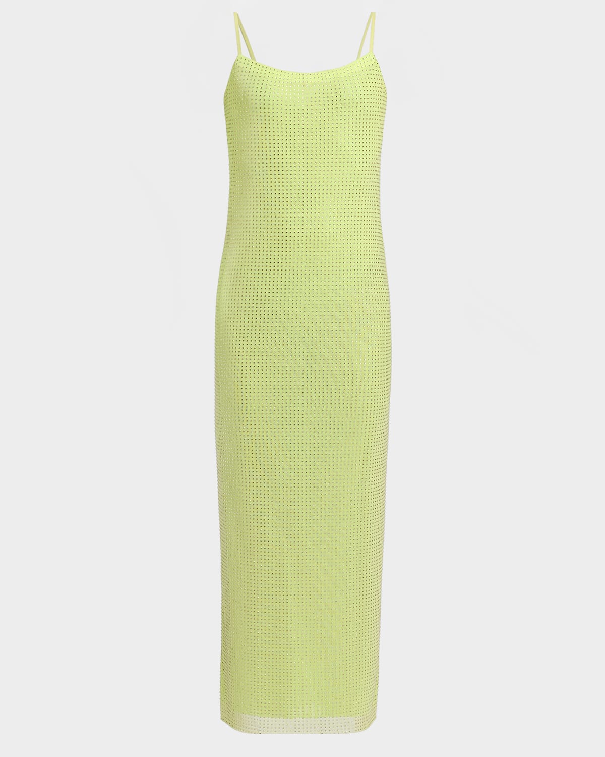 Crystal Hotfix Mesh Backless Maxi Dress