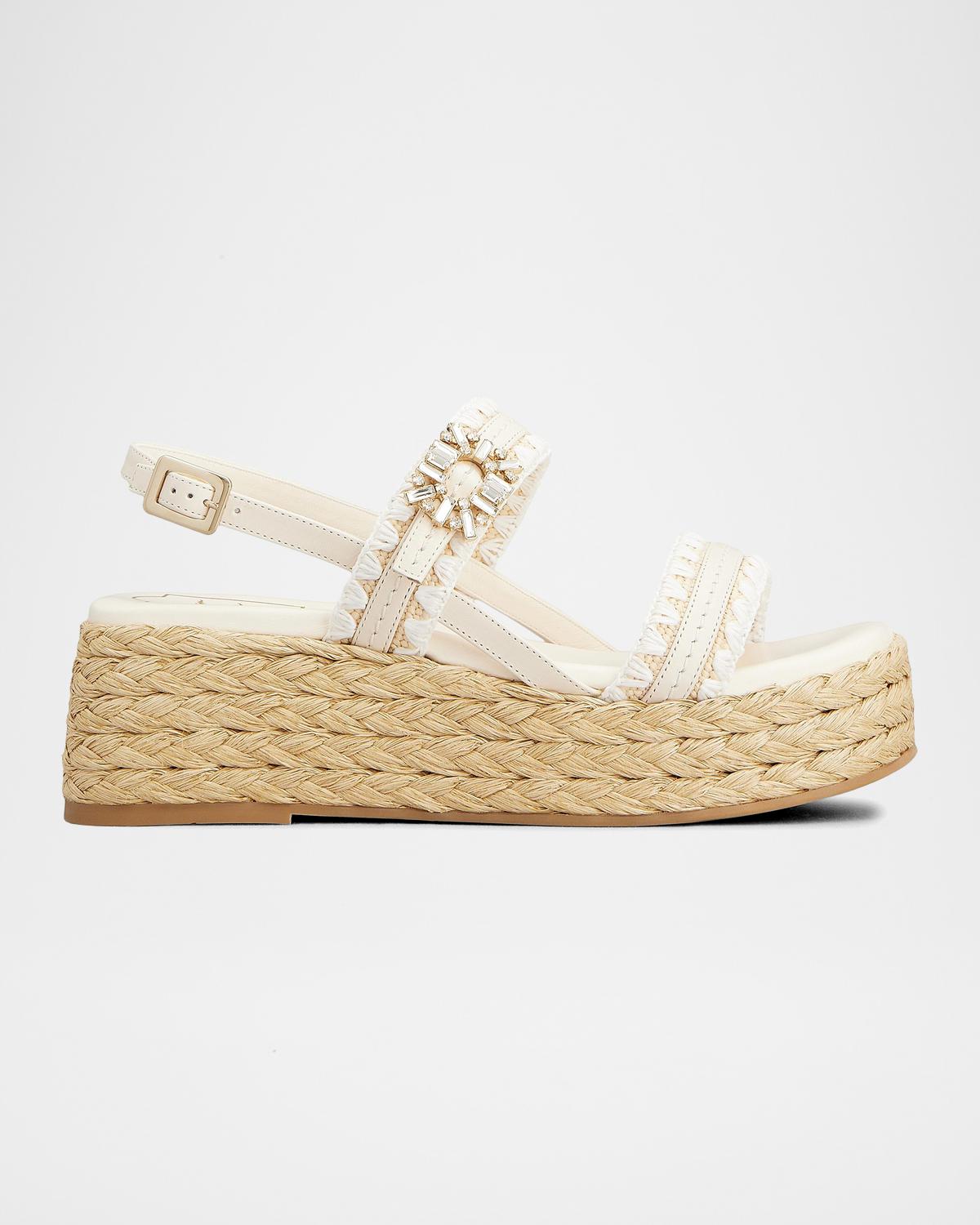 Roger Vivier Summer Strass Platform Espadrille Sandals