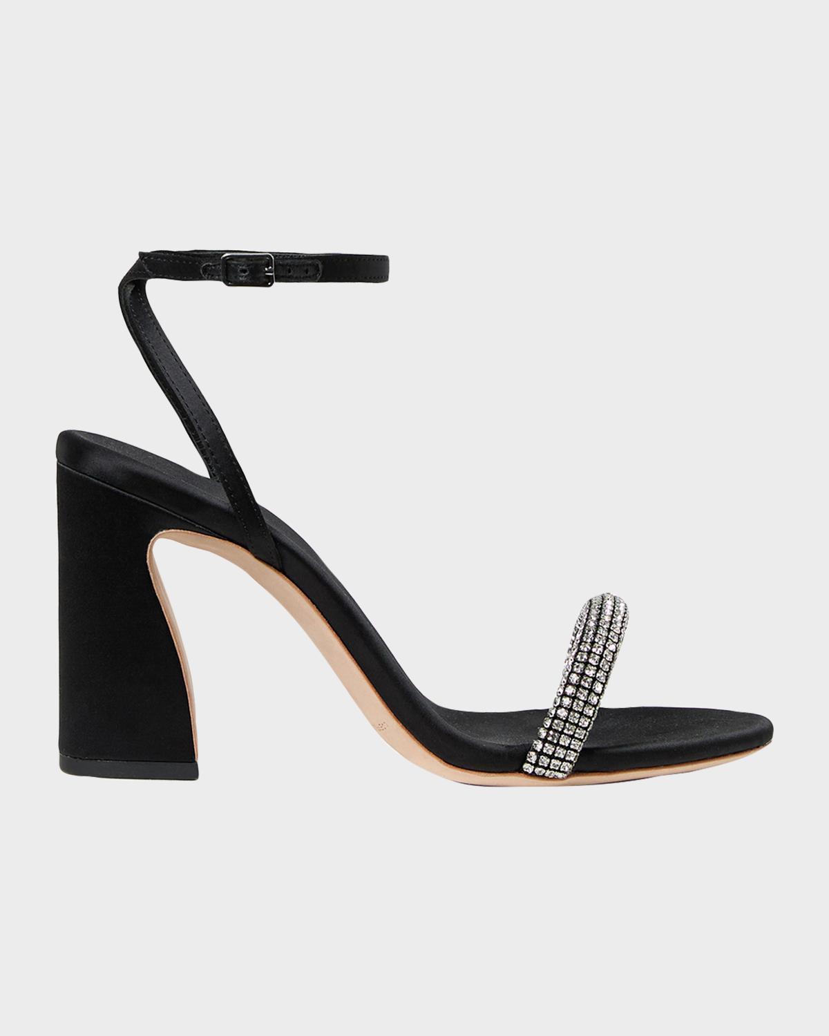 Loeffler Randall 90mm Malia Embellished Satin Curve Sandals