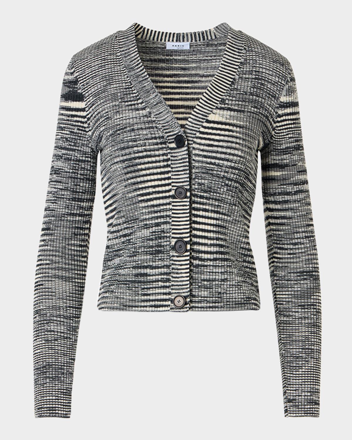 Akris punto Space Dye Ribbed Merino Cardigan