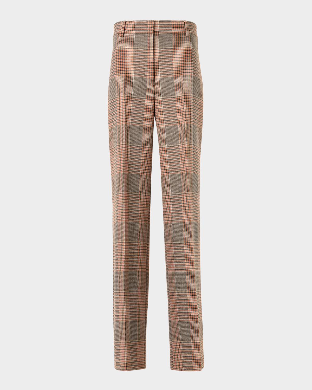Akris punto Chiaro Glen Check Heavy Wool Twill Pants