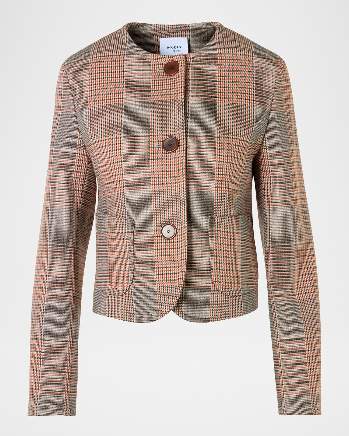 Akris punto Glen Plaid Wool Jacket