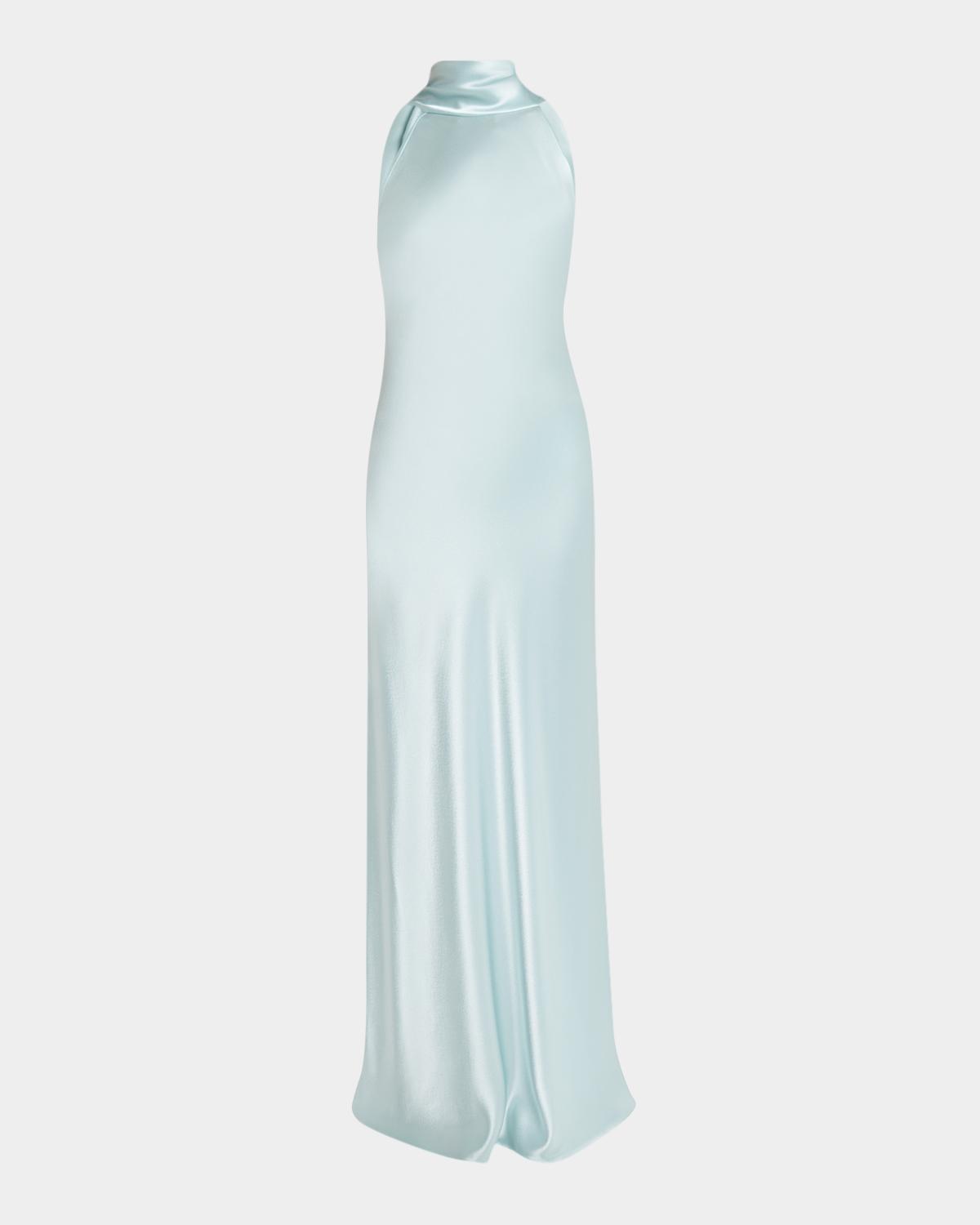 Talbot Runhof Pope Crepe Satin Halter Gown