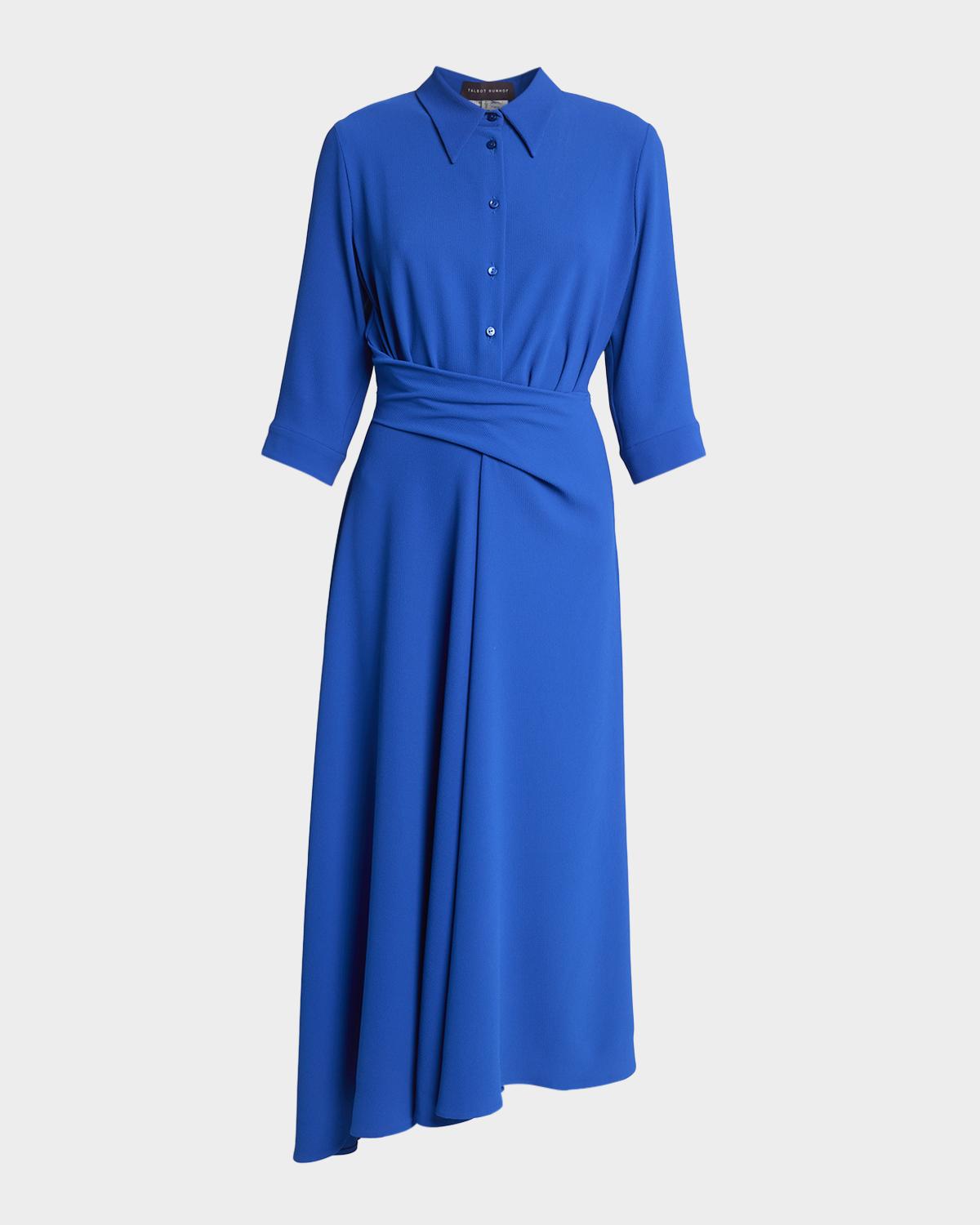 Talbot Runhof Honneur Crepe Midi Shirtdress